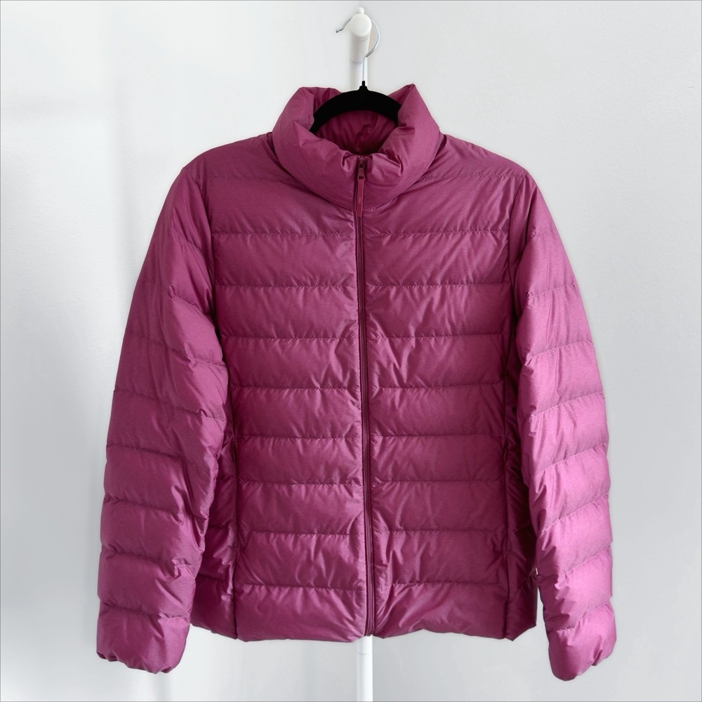 Uniqlo Ultra Light Down Jacket Womens Large Purple Puffer Down Filled Packable